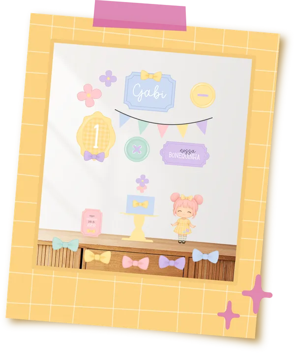 Mockup polaroid de festa pronta